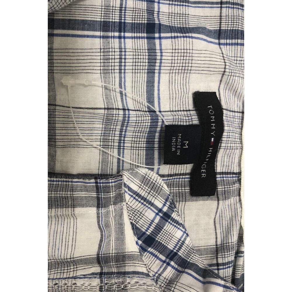 Tommy Hilfiger Women's Sz M Plaid Shirt Chest 36” Button Down Long Sleeve D30 - Picture 3 of 4
